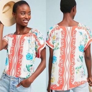 Maeve by Anthropologie Romina Scarf Print Top